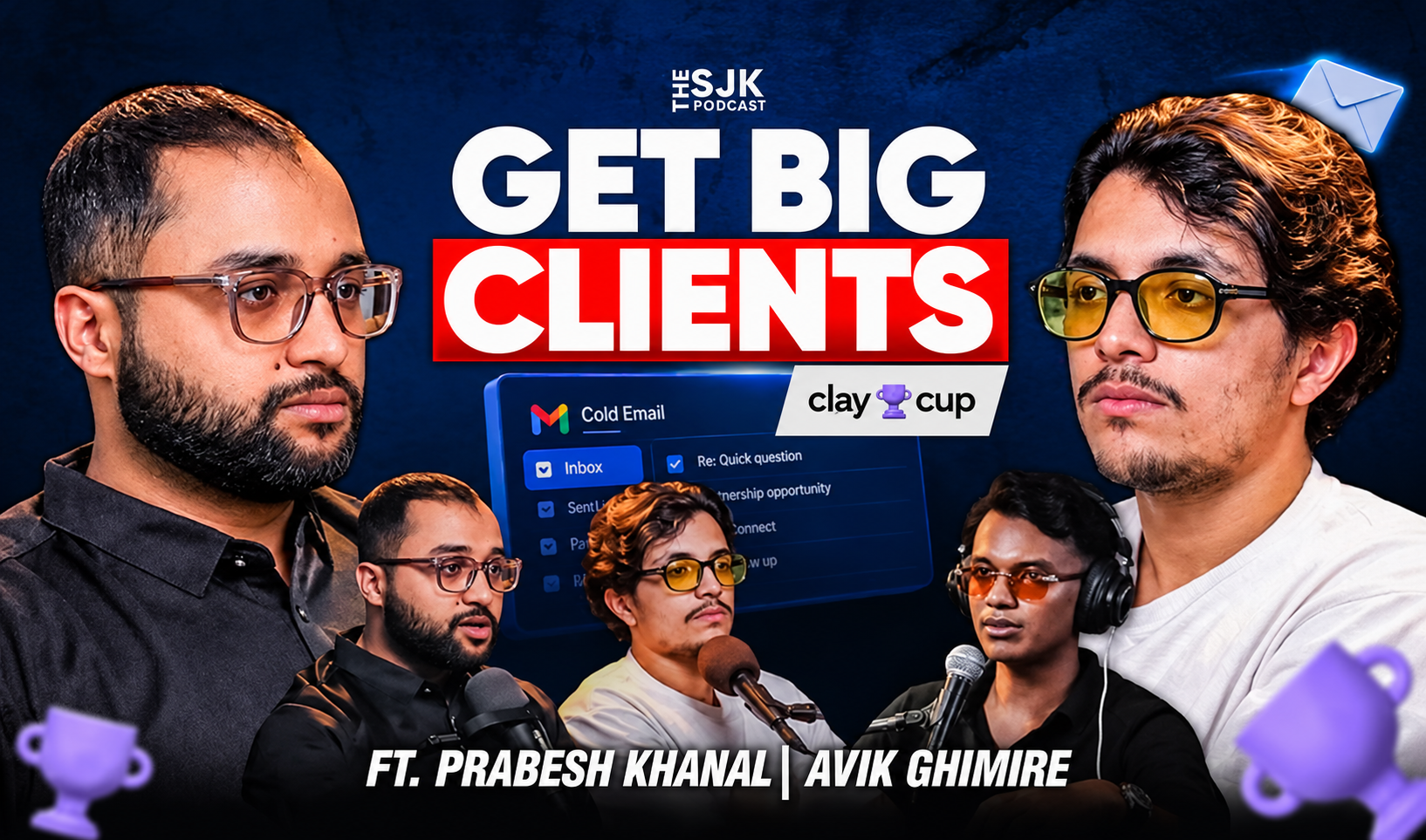 Prabesh Khanal and Avik Ghimire discussing how to book nine-figure clients with cold email